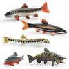 Realistic Plastic Fish Model Set Featuring Colorful Red Spot Salmon Piranha And Yarrow Fish