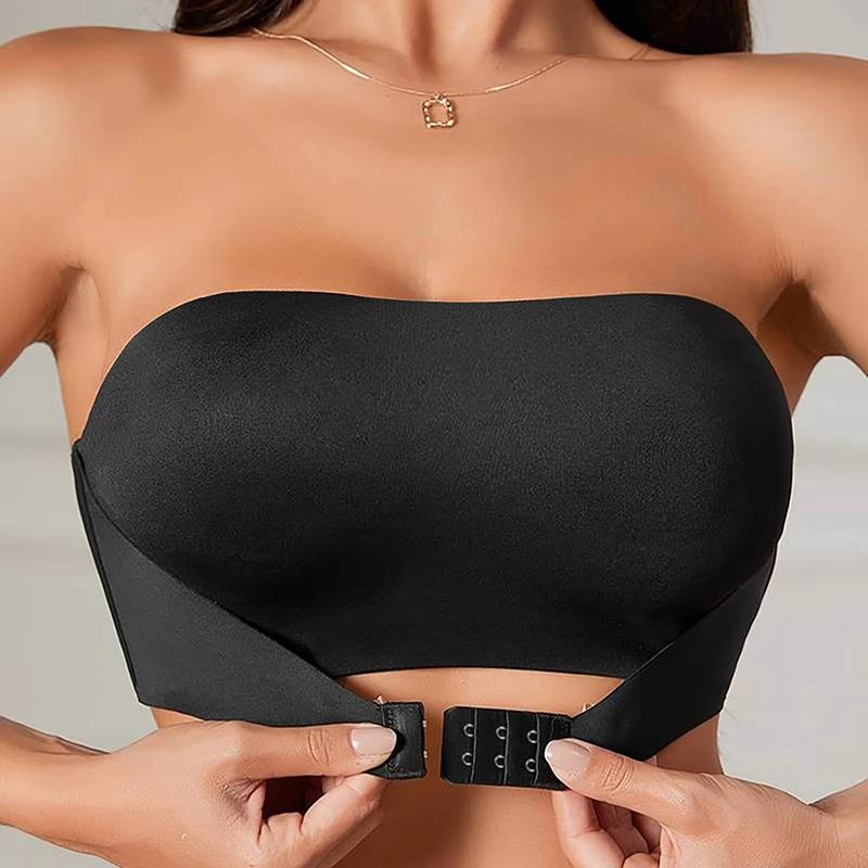 Women's Strapless Bra Seamless Front Button Bra Sexy Comfortable Anti Slip Vest Top Ladies Smooth Breathable Underwear