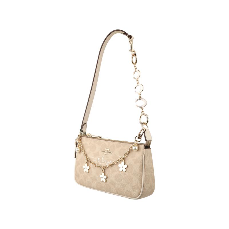 COACH [Customized bag] Nolita 19 Jiuqi classic presbyopia print coated canvas portable shoulder bag small size women's bagel Bai Yuekui