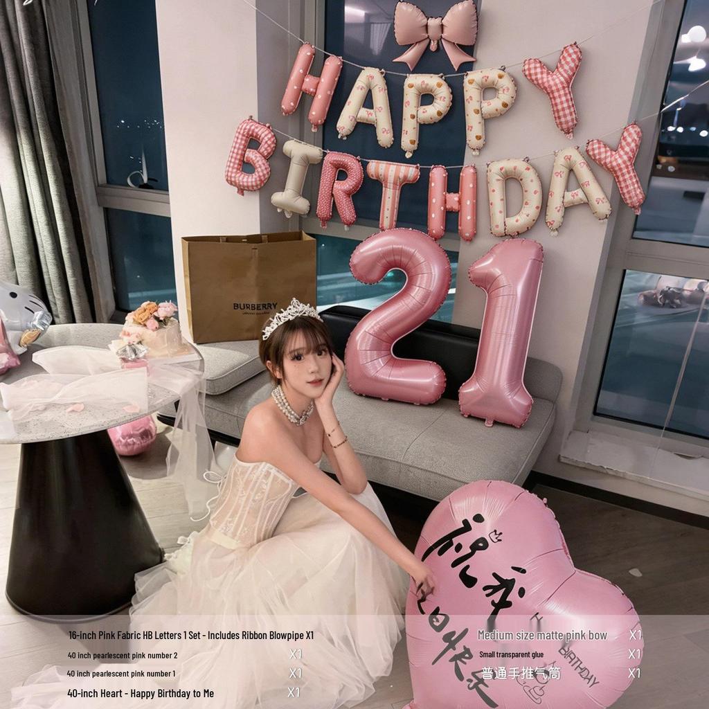 18th Birthday Heart Balloon Decorations - First Birthday Party Backdrop for Girls