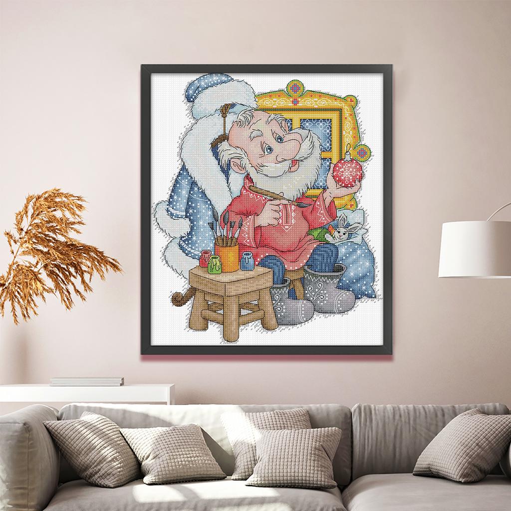 Figure Partial 14CT DIY Stamped Embroidery Needlepoint Starter Kits Cross Stitch Art and Crafts Kits for Adults Home Decor