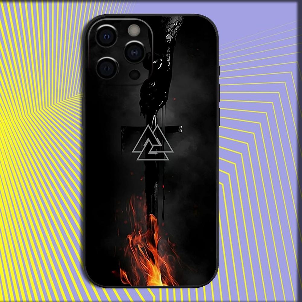 

V-Viking V-Vegvisir Логотип Чохол для телефону Для iPhone 16,15,14,13,12,11,Pro,X,XS,Max,XR,Plus,Mini М який Чорний Чохол iPhoneXS