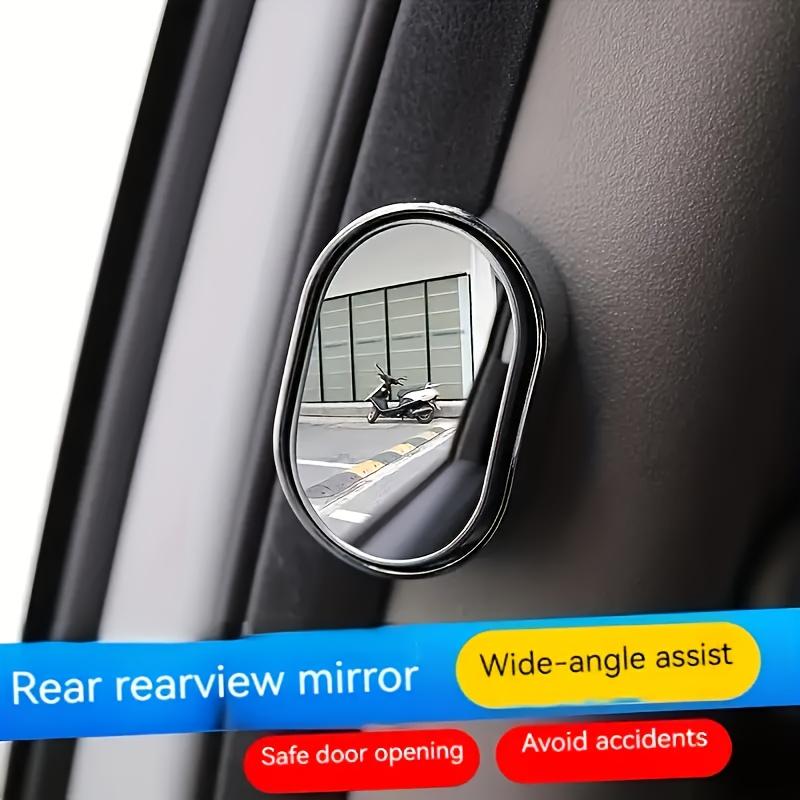 Wide-Angle Rearview Mirror Oval Car Blind Spot Mirror for Taxi Drivers Passengers Safety Door Opening Aid with Wide-Angle View