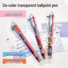 Customizable 6-color Transparent Ballpoint Pen with Push-button Functionality for Drawing and Writing. Logo Printing Available.