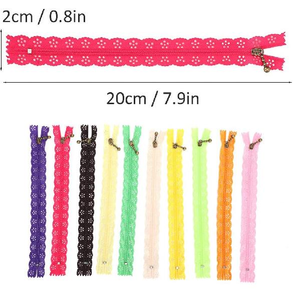 Смешанная кружевная молния, Стабильная красивая гладкая швейная молния, для дизайна одежды поделок