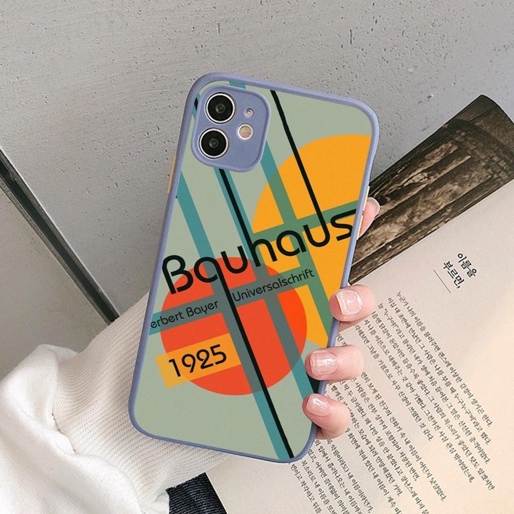 Geometric Bauhaus art Phone Case for iPhone 14 11 12 13 Mini Pro Max 8 7 Plus X XR XS MAX Translucent Matte Cover