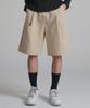 Noming Chino Single-Pleat Pocket Wide Bermuda Shorts - Beige