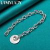 925 Sterling Silver Round Brand Pendant Bracelet For Women Wedding Party Fashion Jewelry