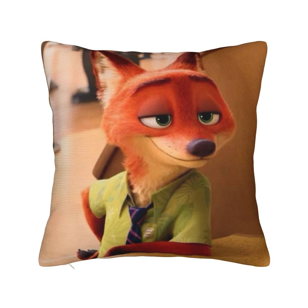 Gary Judy Nick Quadratische Kissenbezüge Zootopia Film Kissenbezüge Modischer Dekorativer Kissenbezug mit Reißverschluss für das Bett 18"