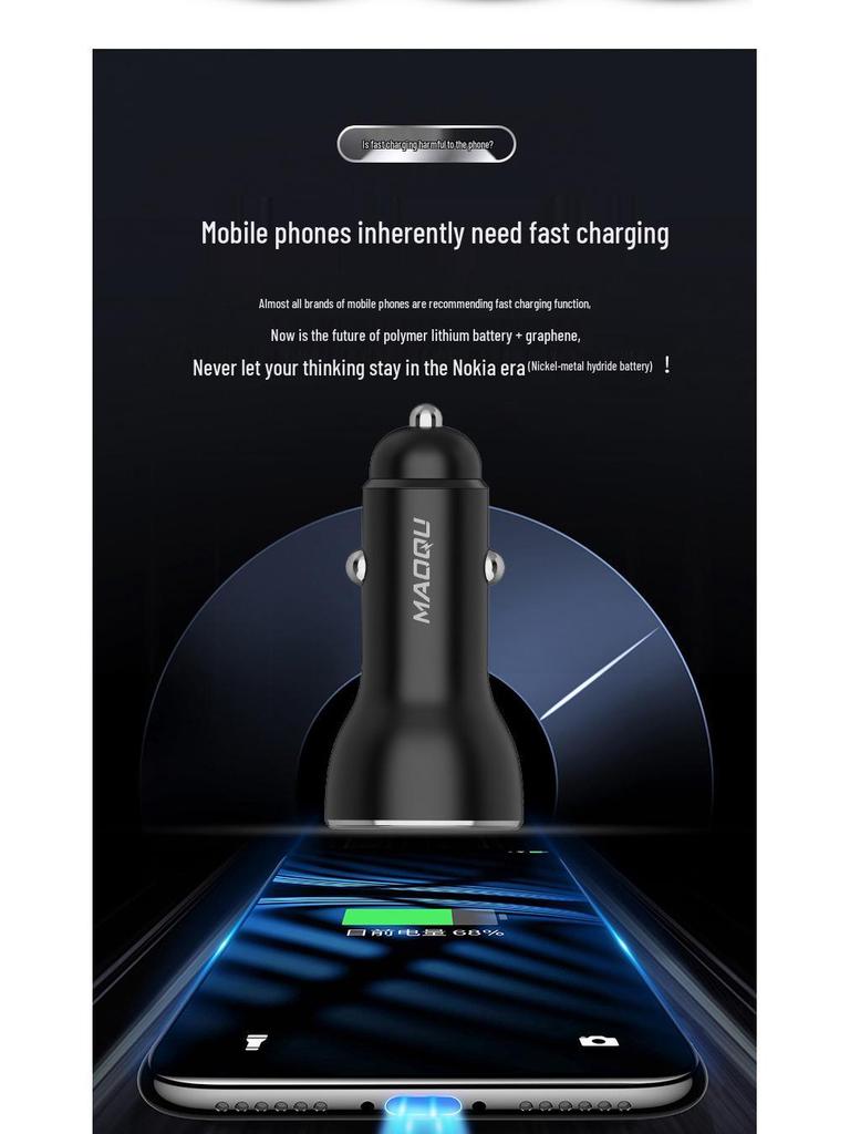 Crucial 65W/40W Car Charger for Huawei & OPPO VOOC Flash Charge