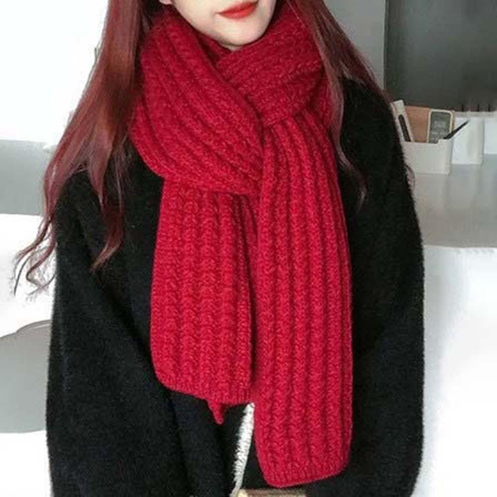 Acrylic Fibers Knitting Wool Scarf Polyester Winter Warmer Scarf  Windproof