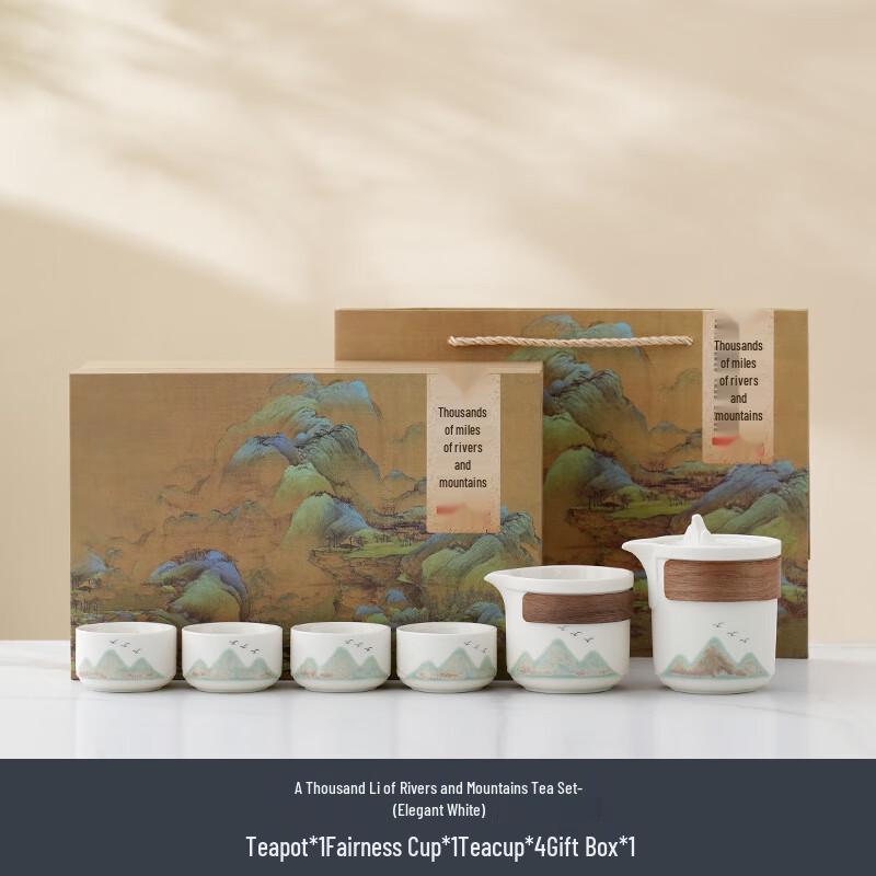 Thousand-Mile Rivers and Mountains Ceramic Tea Set
