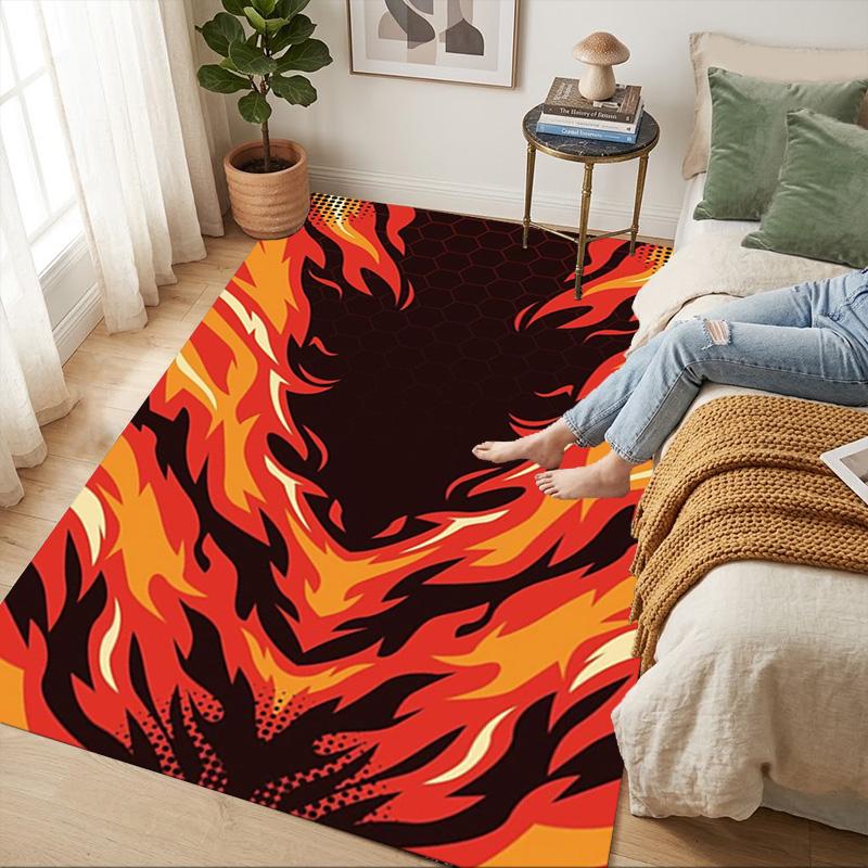 Flame Art Living Room Nonslip Area Rug Soft Carpet For Bedroom Game Playroom Sofa Office Home Decor Doormat Christmas Gift C9301307