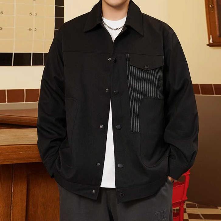 Handsome large size men's soft high-quality fabric windproof jacket fashionable versatile casual sports lightweight jacket