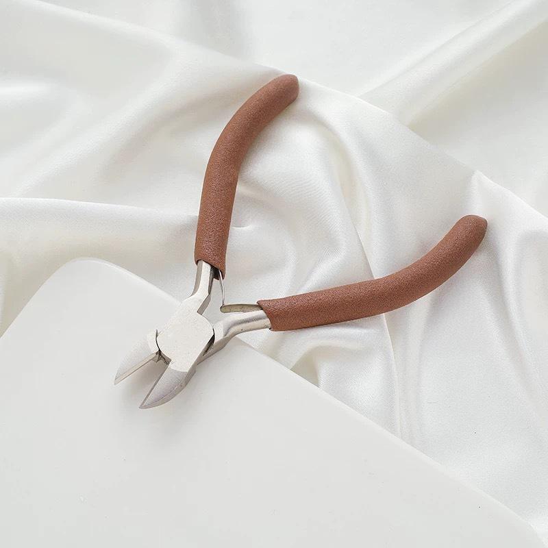5’ Handmade Nickel Plated Jewellery Pliers DIY Tools Pointed Nose Round Diagonal Cutting For Making Multifunction Coffee Colour