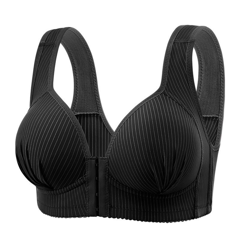 Plus Size Wire-Free Front Closure Supportive Bra for Middle-aged & Elderly