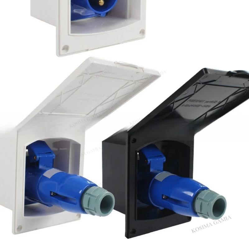 Camper 220V-250V 16A External Flush Hook Up Waterproof Plug Socket Apply To Caravan Camper Trailers Accessories IP44 Rated