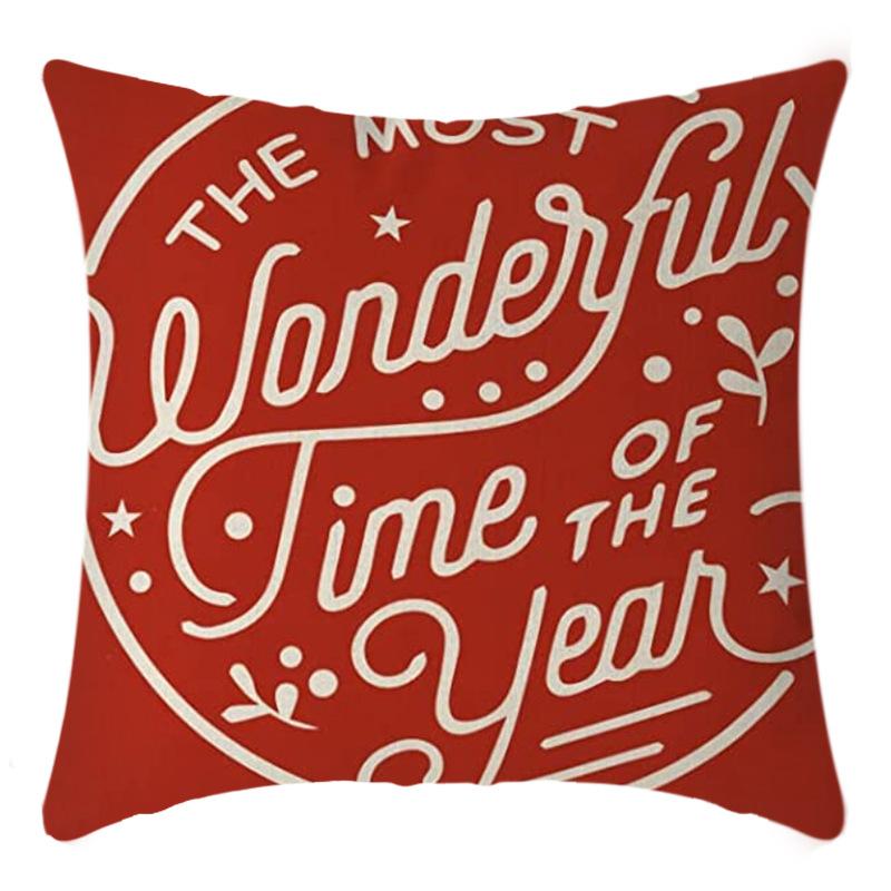 

Новая красная рождественская наволочка из персиковой кожи, чехол для диванной подушки, чехол для офисной подушки, льняная наволочка 45*45cm