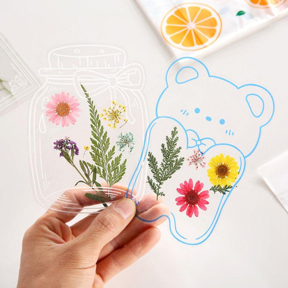 DIY Materials DIY Dried Flower Bookmarks Handmade Flower Page Bookmark Dried Flower Stickers  Kids