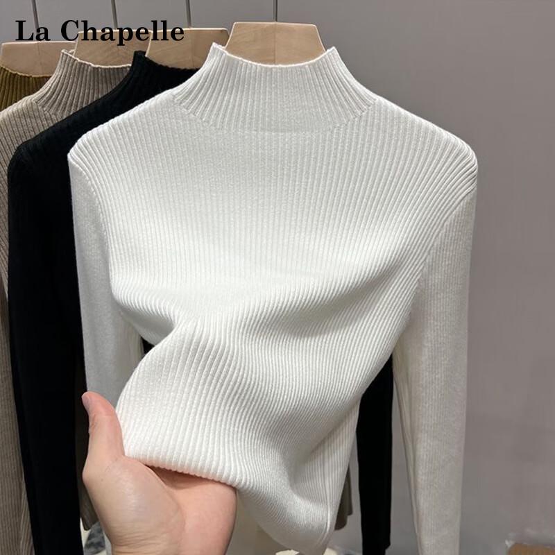 

La Chapelle Women s Ribbed Mock Neck Fleece-Lined Sweater One Size