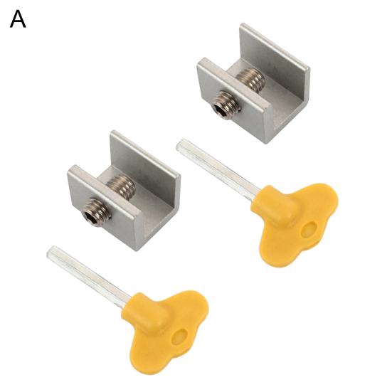 2 Pcs Sliding Window Locks Punch-free Flexible Stainless Steel Adjustable Window Security Safety Lock Daily Use