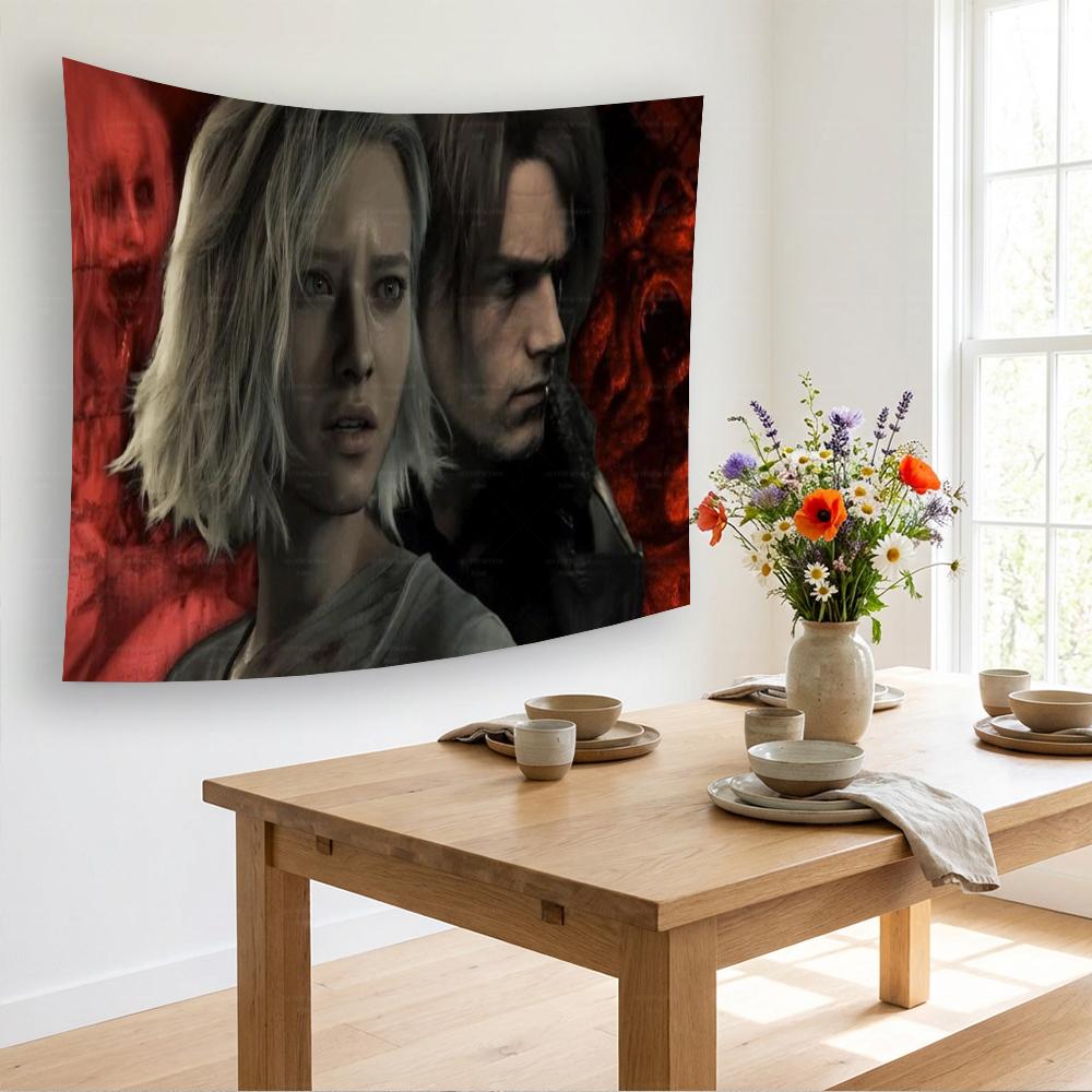 RResident Evil 9 Tapestry Game Wall Hanging for Bedroom Living Room Dorm Horror Game Fans Decor