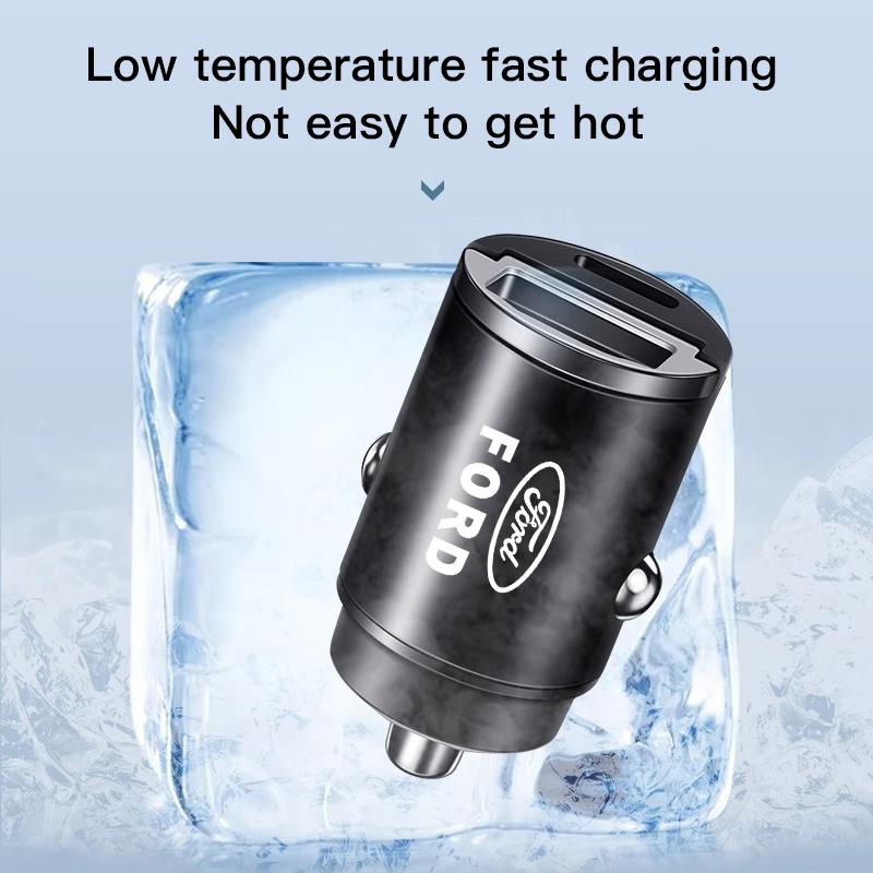 Car Fast Charger USB Type-C Ports Power Adapter Accessories For Ford ST Line Focus Mustang Fiesta Puma Ranger Kuga MK7 MAX F150