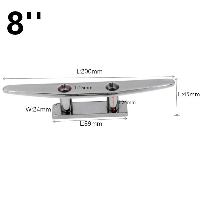 Marine Grade Stainless Steel 316 Low Flat Cleat Boat Cleats 4 Inch 5 Inch 6 Inch 8Inch Mooring Dock Cleat Boat Accessories