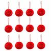 12Pcs Solid Color Fluffy Ball Hanging Ornament Furry Pom Poms Hanging Pendant  Christmas Ornament