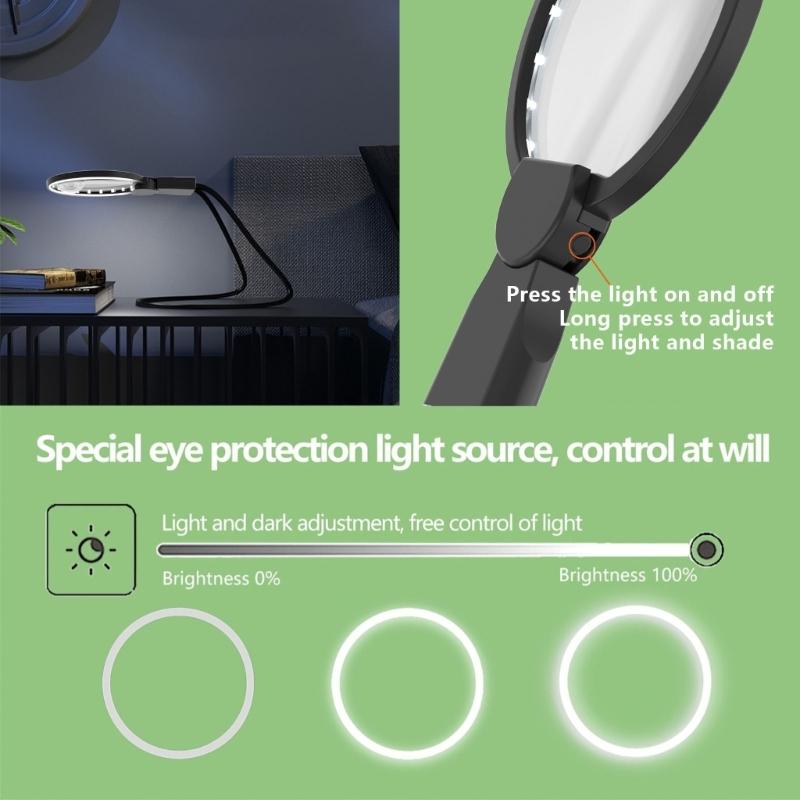 Rechargeable Magnifying Glass with Long 8 Hour Battery 12X Lens LED Lighting Design for Extended Reading and Craft Use