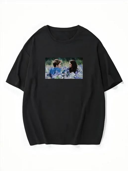 Oversized T-shirt with “Twilight” print S