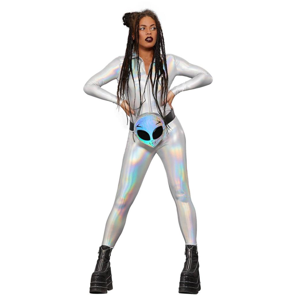 Fever Womens/Ladies Miss Whiplash Mirror Holographic Catsuit