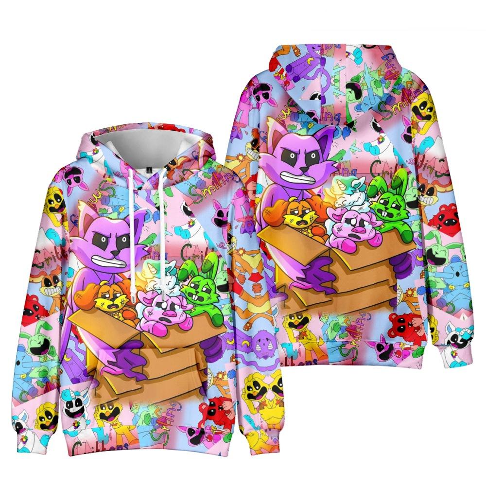 

Fashion for Fans of Smiling Critters Printed Hoodies Sweatshirt Outdoor Sport Cosplay Pullovers Cosplay Costume XS