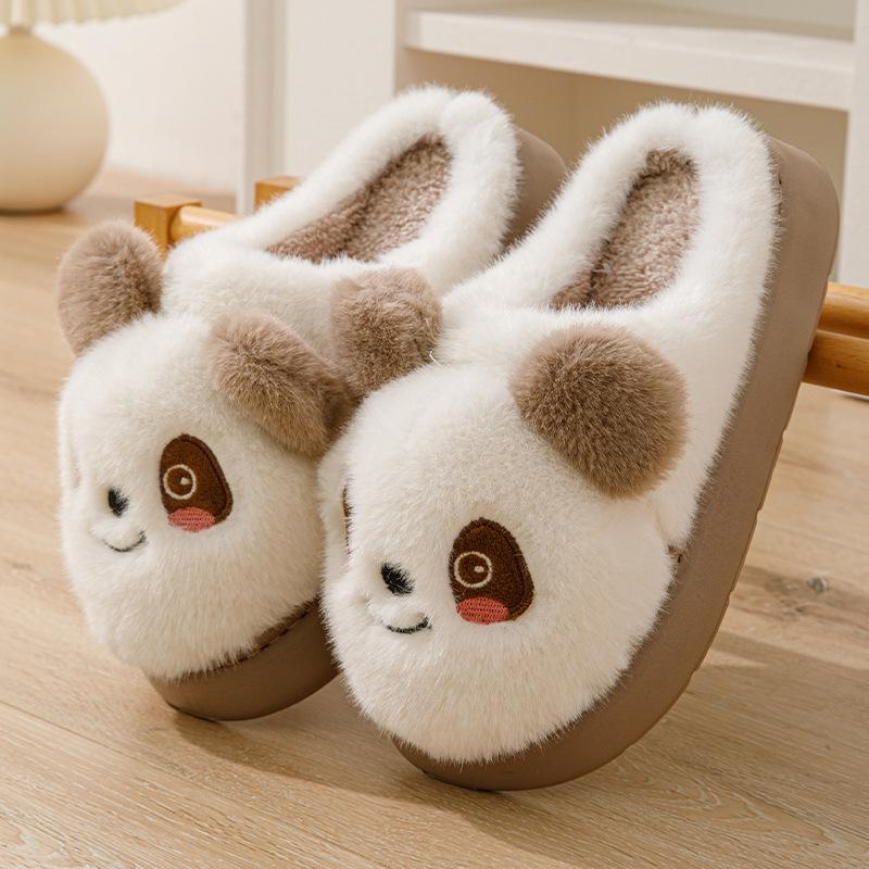 Women Slippers Cute Cartoon Panda Animal Slippers Girls Polar Bear Home Warm Shoes Female Plush Winter Cotton Slippers
