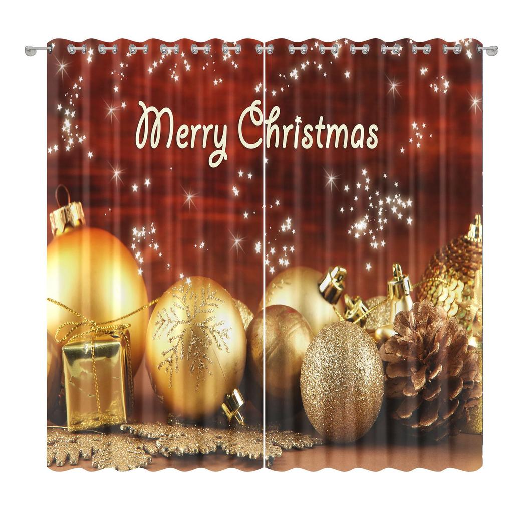 Christmas Curtains Bedroom Living Room Balcony Blackout Curtains Office Hotel Insulation Curtains