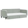 VidaXL Daybed and Trundle and Drawers Light Grey 100x200 Cm Velvet 3197142