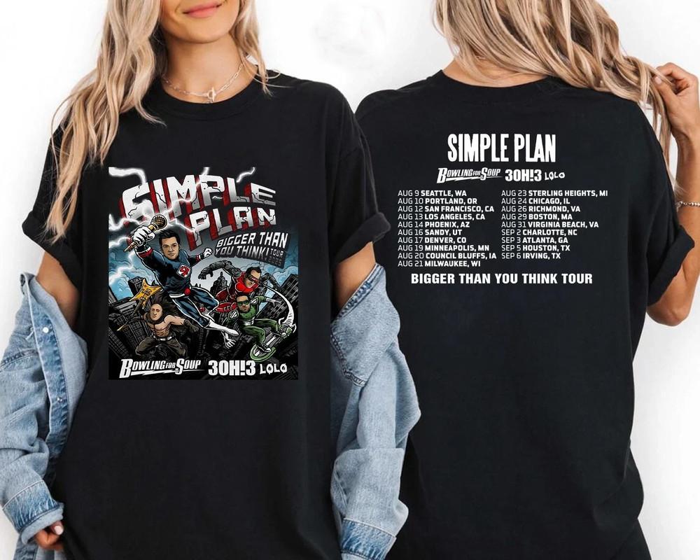 

Simple Plan Bigger Than You Think Tour 2025 Fan Gifts Double Sided T-Shirt Unisex T-Shirt S