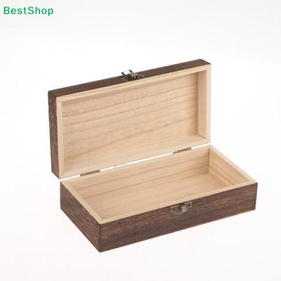 Retro Wooden Keepsake Box – Durable Storage Case with Metal Clasp for Home & Office