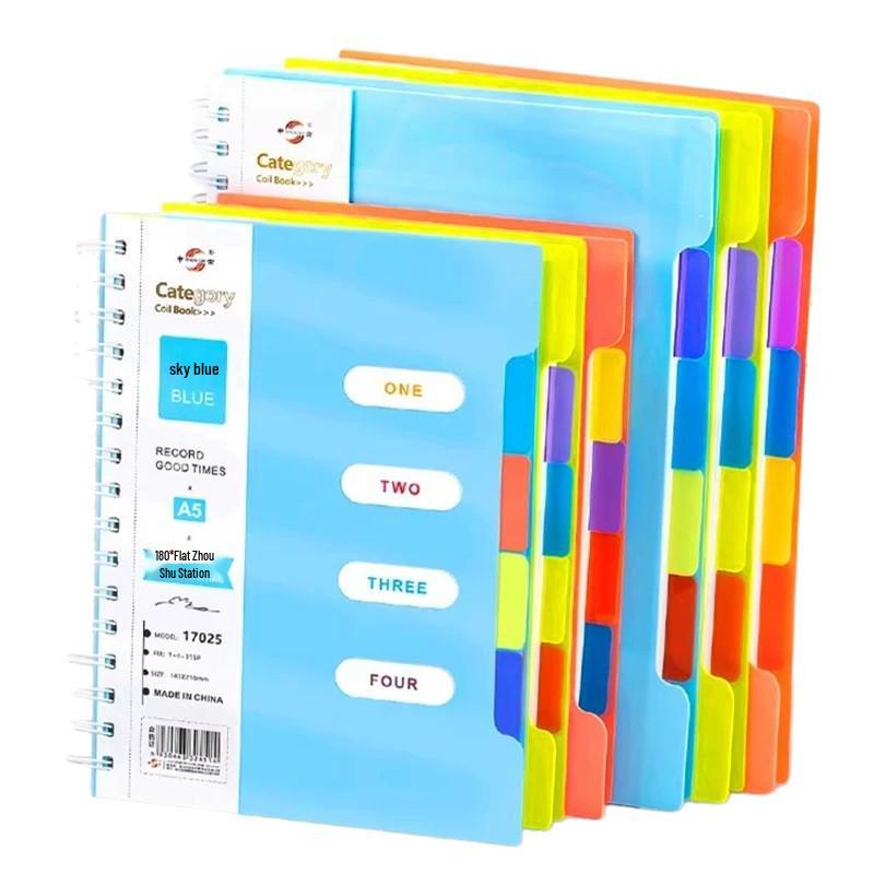 A5 Spiral Notebook with Dividers: 50K Thick Loose-Leaf Student Draft Book