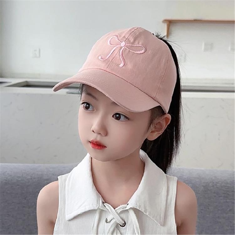Kids Outdoor Sun Protection Hat Cotton Polyester Mix Adjustable Closure Bows Embellishment 5 Vibrant Colors