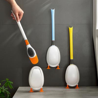 Toilettenbürste Silikonbürste Ohne Bohren Toilettenreinigung Toilettenwandhängend Reinigung Badezimmerzubehör Toilettenset Zubehör