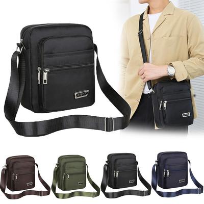 Vierlagige wasserdichte Umhängetasche mit Reißverschluss, einzelne Schultertasche, Business-Tasche, Geldbörse