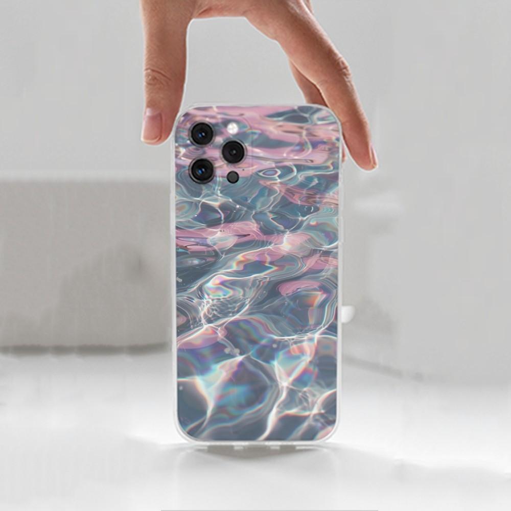 Rainbow Holographic Phone Case For iPhone 16,15,14,13,12,11 Plus,Pro,Max,XR,XS,X,7,8 Plus,SE,Mini,Transparent,Silicone Case