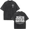 Christian Jesus Bible Verse Washed T-shirts Men's Women Fashion Vintage Oversized T Shirts Harajuku Cotton Short Sleeve T-shirt