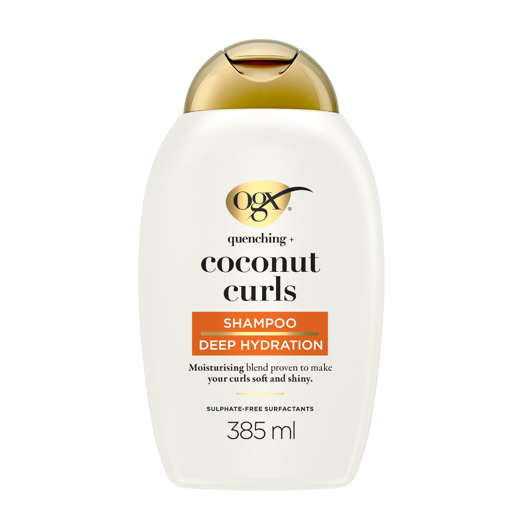 OGX Quenching + Coconut Curls Curl-Defining Shampoo, Hydrating & Nourishing Curly Hair Shampoo with Coconut Oil, Citrus Oil & Honey, Paraben-Free,