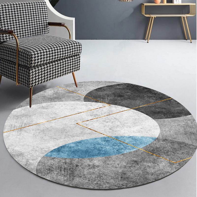 Nordic Light Luxury Round Carpets Modern Living Room Decoration Rugs Large Area Bedroom Decor Bedside Carpet Simple Lounge Rug