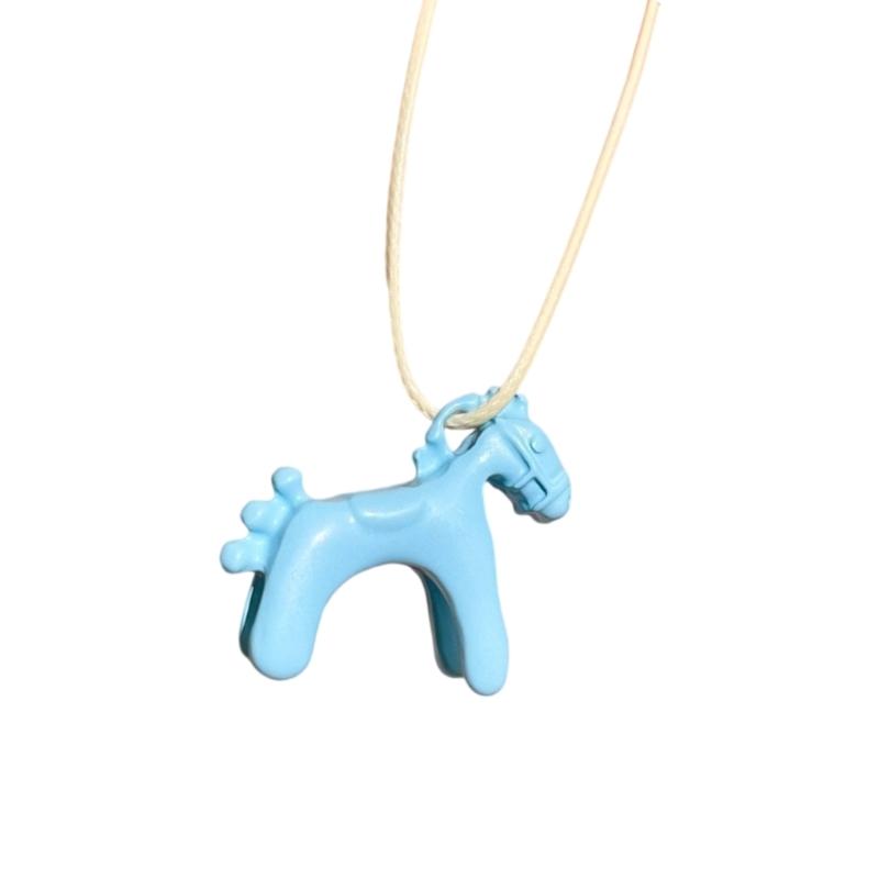 Enamel Coated Horse Charm Necklace Corrosion Resistant Copper Adjustable Neckchain Wear For Everyday Fashion Accent