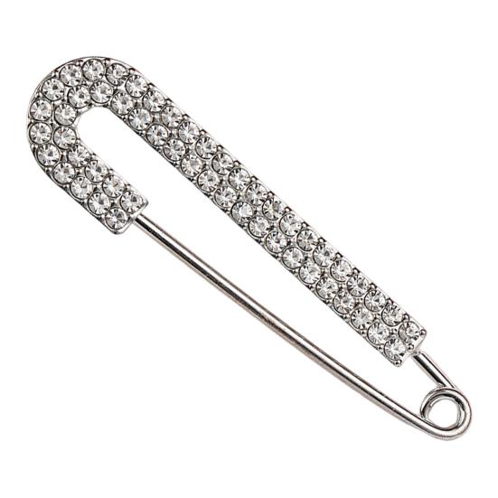 Women Brooch Pin Sweater Shawl Clip Rhinestone Safety Pin Dress Shirt Clip Brooch for Cardigans Scarves