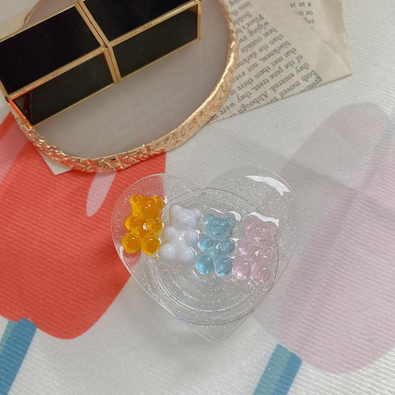 Epoxy Diy Creative Cartoon Bear Candy Bean Mobile Phone Paste Adjustable Tablet Desktop Lazy Bracket