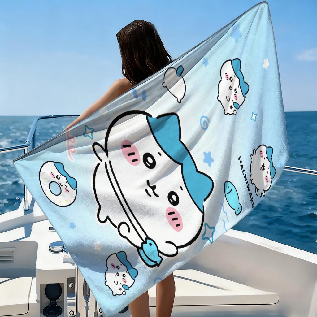 Chiikawa Japanese Animation Beach Towel Quick-drying Suitable for Beach Gym Yoga Pool Summer Funny Gift for Friends And Family
